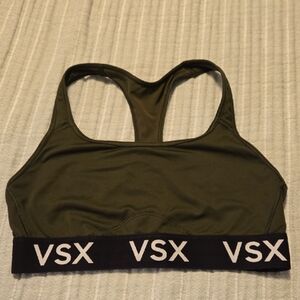 Victoria's Secret Olive Green Sports Bra with Black VSX Band